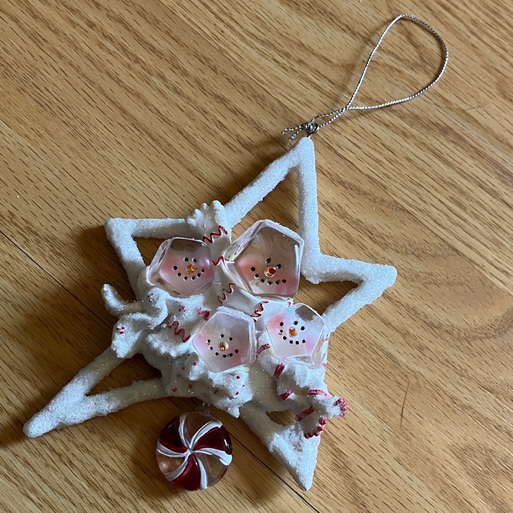 White and Red Star Ornament